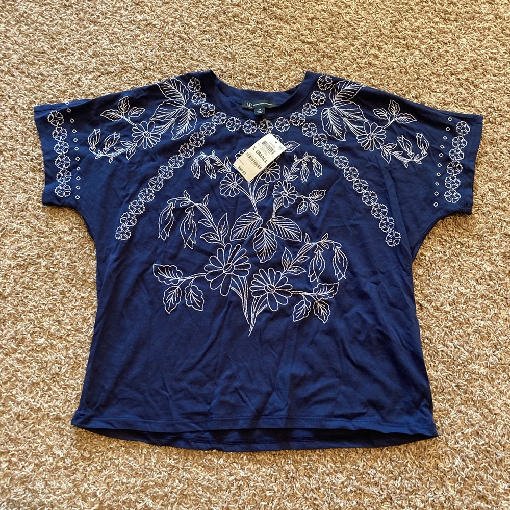 Women’s Top, XS, INC, Navy, NWT